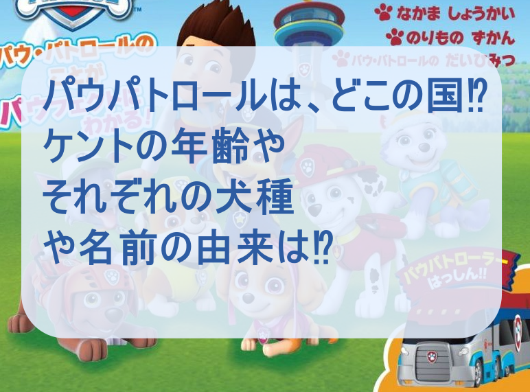 パウパトロールは どこの国 ケントの年齢やそれぞれの犬種や名前の由来は ボンボンカフェ